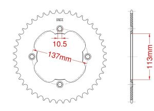 Steel rear sprocket 36 teeth