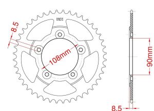 Steel rear sprocket 40 teeth