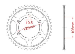 Steel rear sprocket 41 teeth