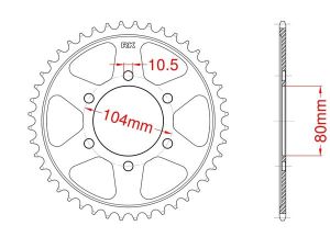 Steel rear sprocket 39 teeth