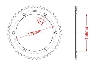 Steel rear sprocket 45 teeth