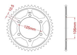 Steel rear sprocket 48 teeth