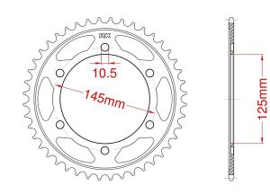 Steel rear sprocket 43 teeth