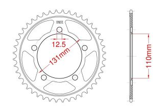 Steel rear sprocket 44 teeth