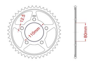 Steel rear sprocket 42 teeth