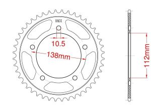 Steel rear sprocket 45 teeth