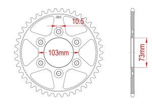 Steel rear sprocket 43 teeth