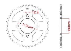 Steel rear sprocket 48 teeth