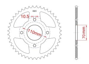 Steel rear sprocket 36 teeth