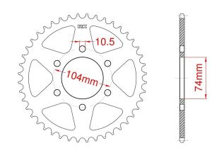 Steel rear sprocket 40 teeth