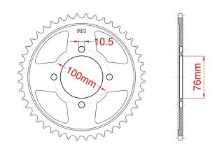 Steel rear sprocket 40 teeth