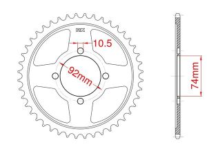 Steel rear sprocket 39 teeth