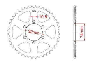 Steel rear sprocket 45 teeth