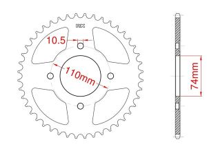 Steel rear sprocket 33 teeth