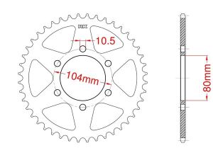 Steel rear sprocket 33 teeth