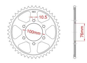 Steel rear sprocket 42 teeth