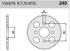 Steel rear sprocket 44 teeth