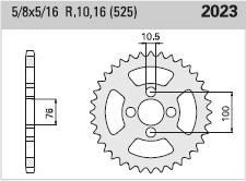 Steel rear sprocket 46 teeth