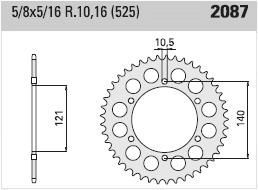 Steel rear sprocket 45 teeth