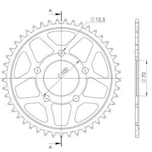 Steel rear sprocket 45 teeth