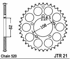 Steel rear sprocket 40 teeth