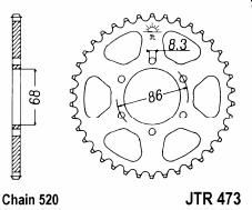 Steel rear sprocket 37 teeth