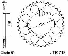 Steel rear sprocket 44 teeth