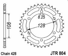 Steel rear sprocket 45 teeth