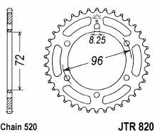 Steel rear sprocket 42 teeth