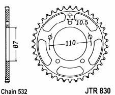 Steel rear sprocket 46 teeth