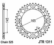 Steel rear sprocket 45 teeth