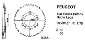 Steel rear sprocket 56 teeth