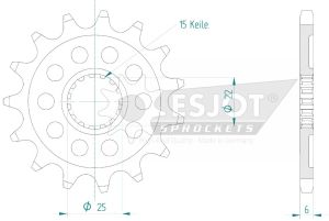 Front sprocket 15 teeth