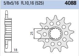 Front sprocket 16 teeth