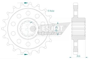 Front sprocket 19 teeth