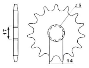 Front sprocket 14 teeth