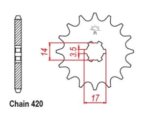 Front sprocket 14 teeth