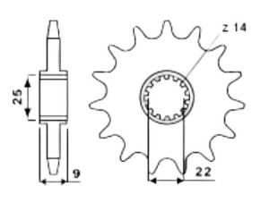 Front sprocket 14 teeth