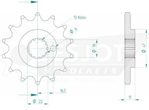 Front sprocket 14 teeth