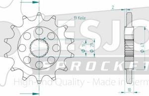 Front sprocket 14 teeth