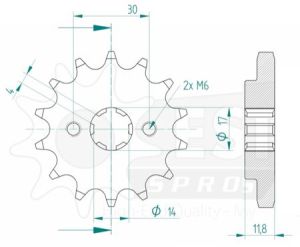 Front sprocket 14 teeth