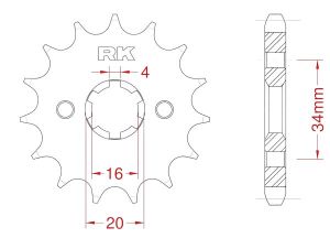 Front sprocket 16 teeth