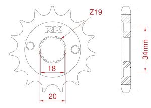 Front sprocket 15 teeth