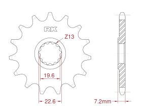 Front sprocket 14 teeth