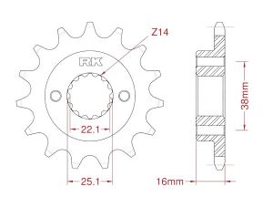 Front sprocket 14 teeth