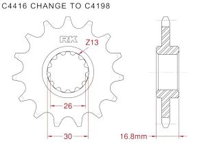 Front sprocket 16 teeth