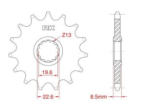 Front sprocket 14 teeth