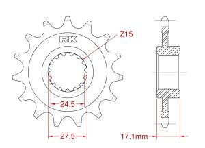 Front sprocket 15 teeth