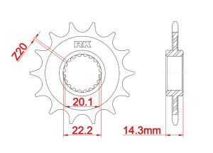 Front sprocket 16 teeth