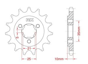 Front sprocket 15 teeth